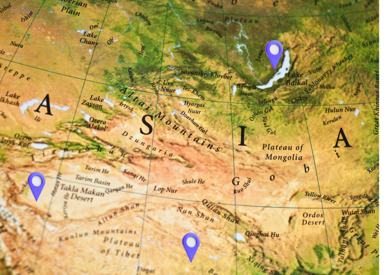 Harta Asiei - relieful