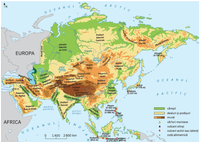 Harta Fizica a Asiei