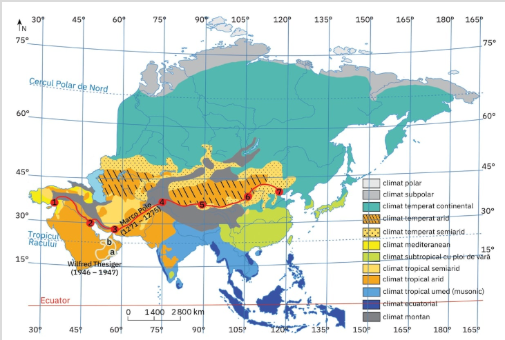 Harta tipurilor de climă din Asia